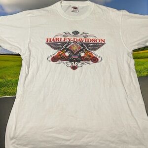 Harley Davidson T-Shirt 2005 Smoky Mountain Riders USA White L Large Biker
